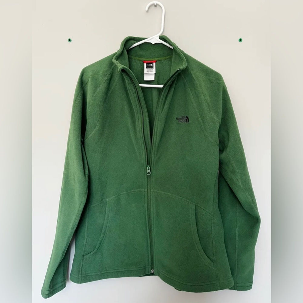 The North Face green fleece jacket